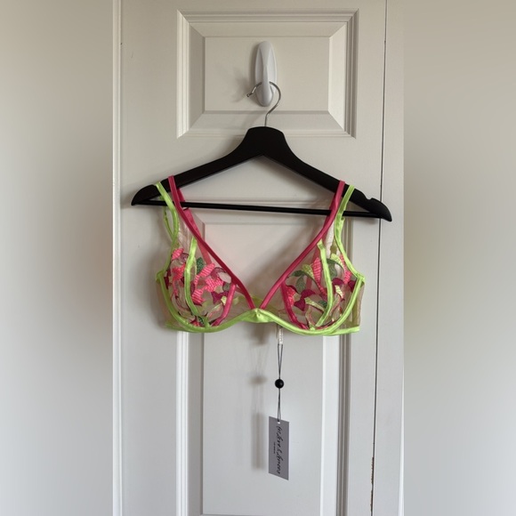 For Love and Lemons Petunia Embroidered Underwire Bra - Picture 1 of 2